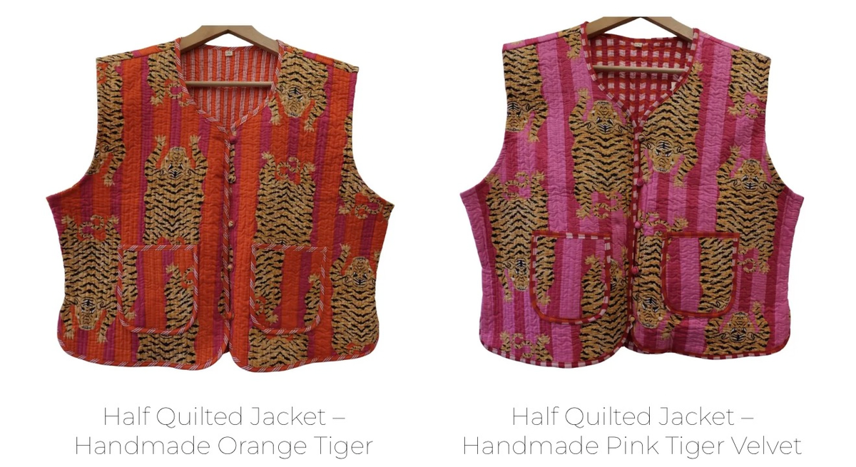 Handmade Tiger Print Quilted Gilet 🐯