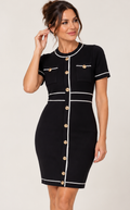The Freda Gold Button Knit Dress ✨