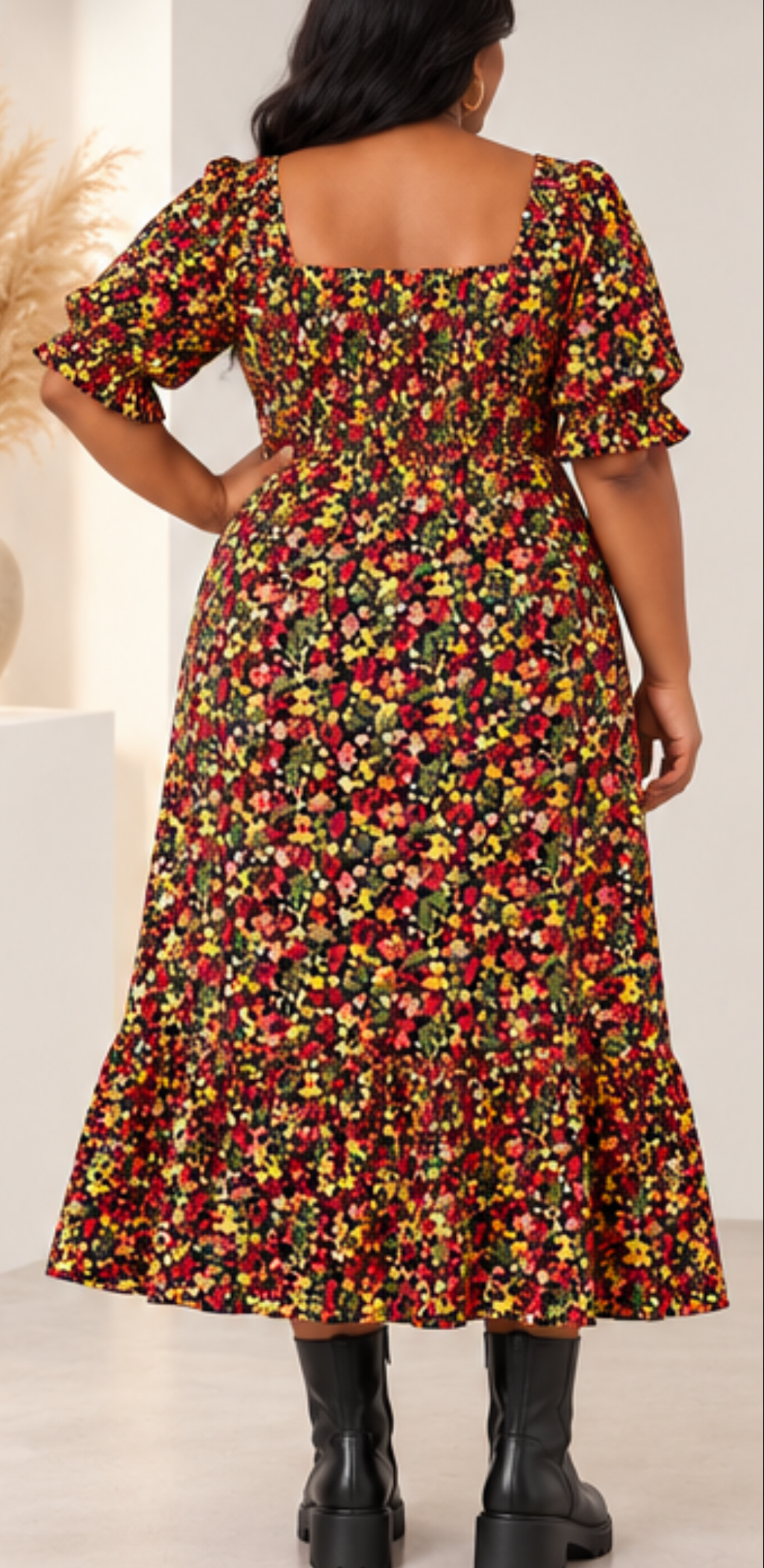 Curve ❤️ FLORAL GYPSY MIDI SMOCK
DRESS