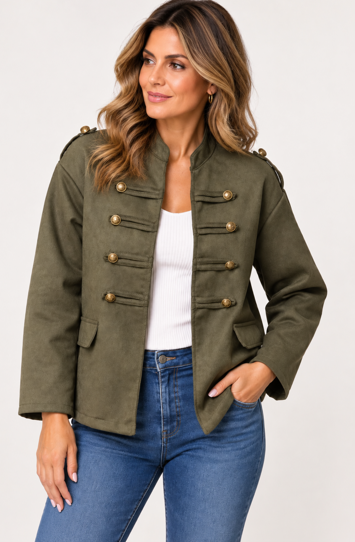 MILITARY BAND TAILORED JACKET