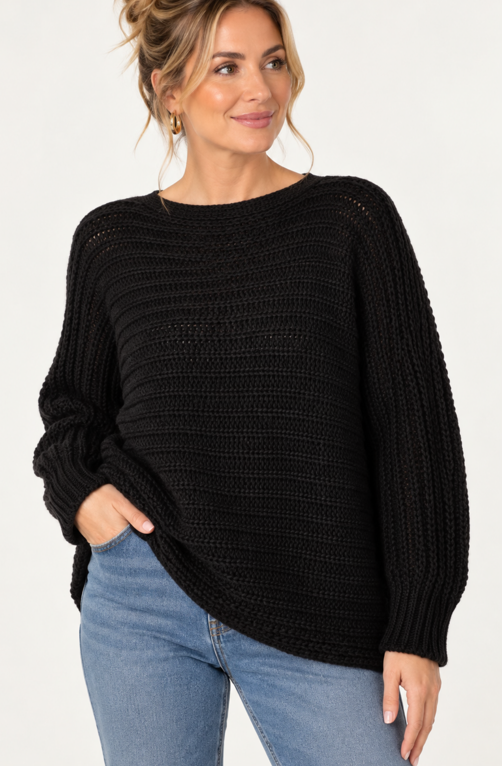 BOW DETAIL CHUNKY KNIT JUMPER
