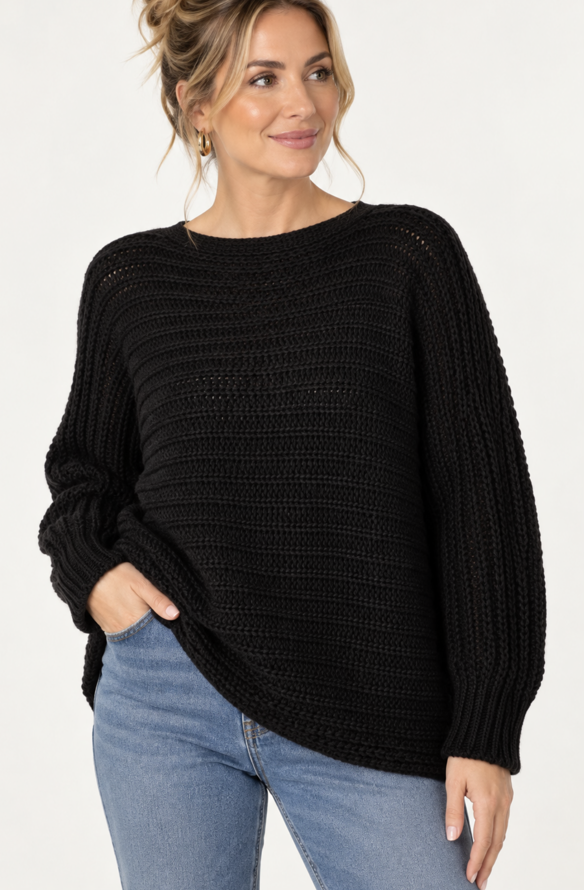 BOW DETAIL CHUNKY KNIT JUMPER