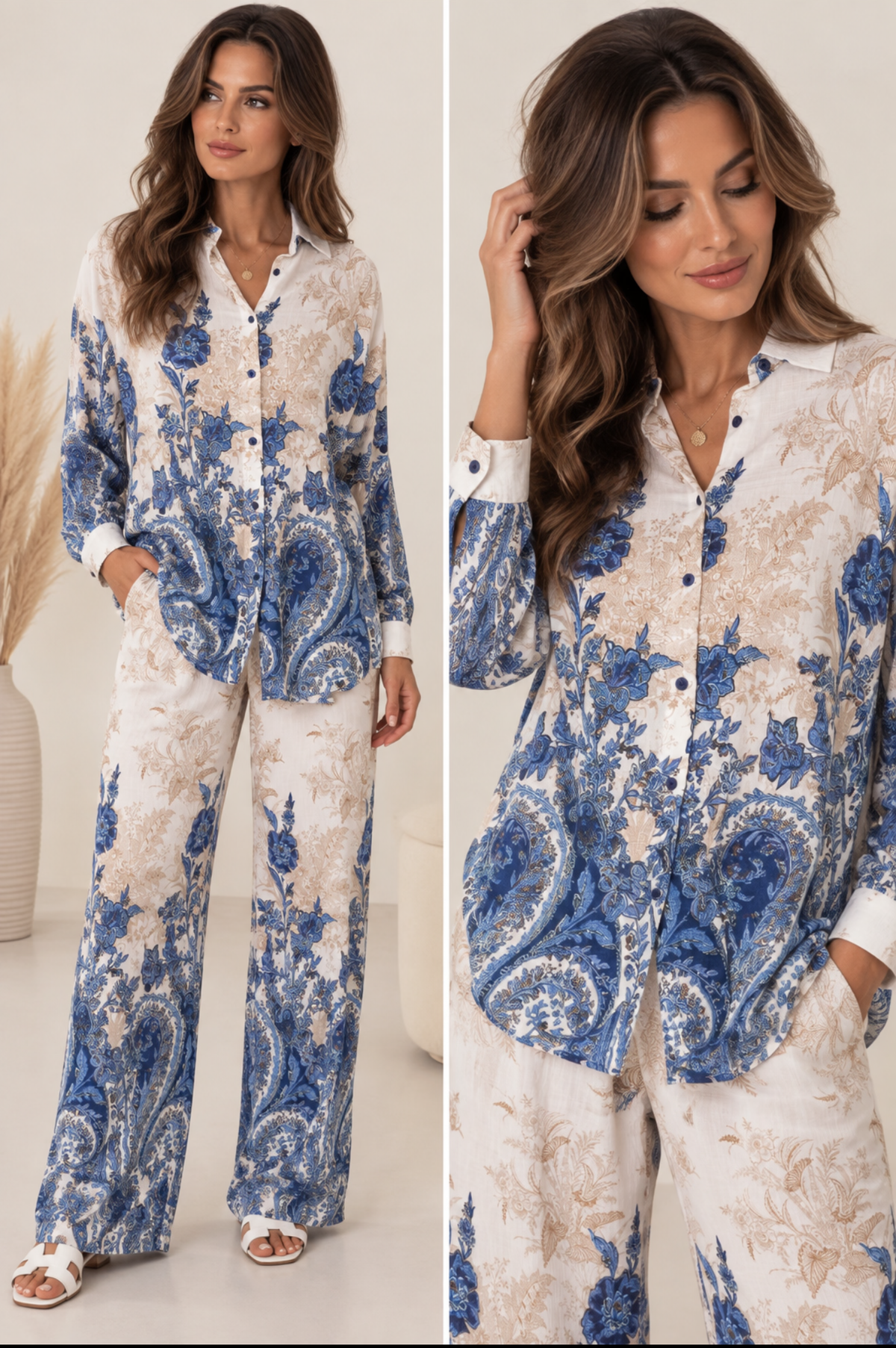 VINTAGE FLORAL PRINT SHIRT &
TROUSERS CO-ORD