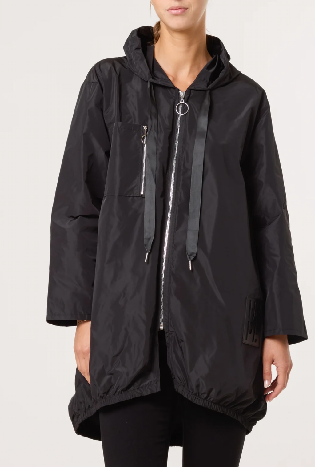 Made in Italy Zip-Up Hooded Raincoat