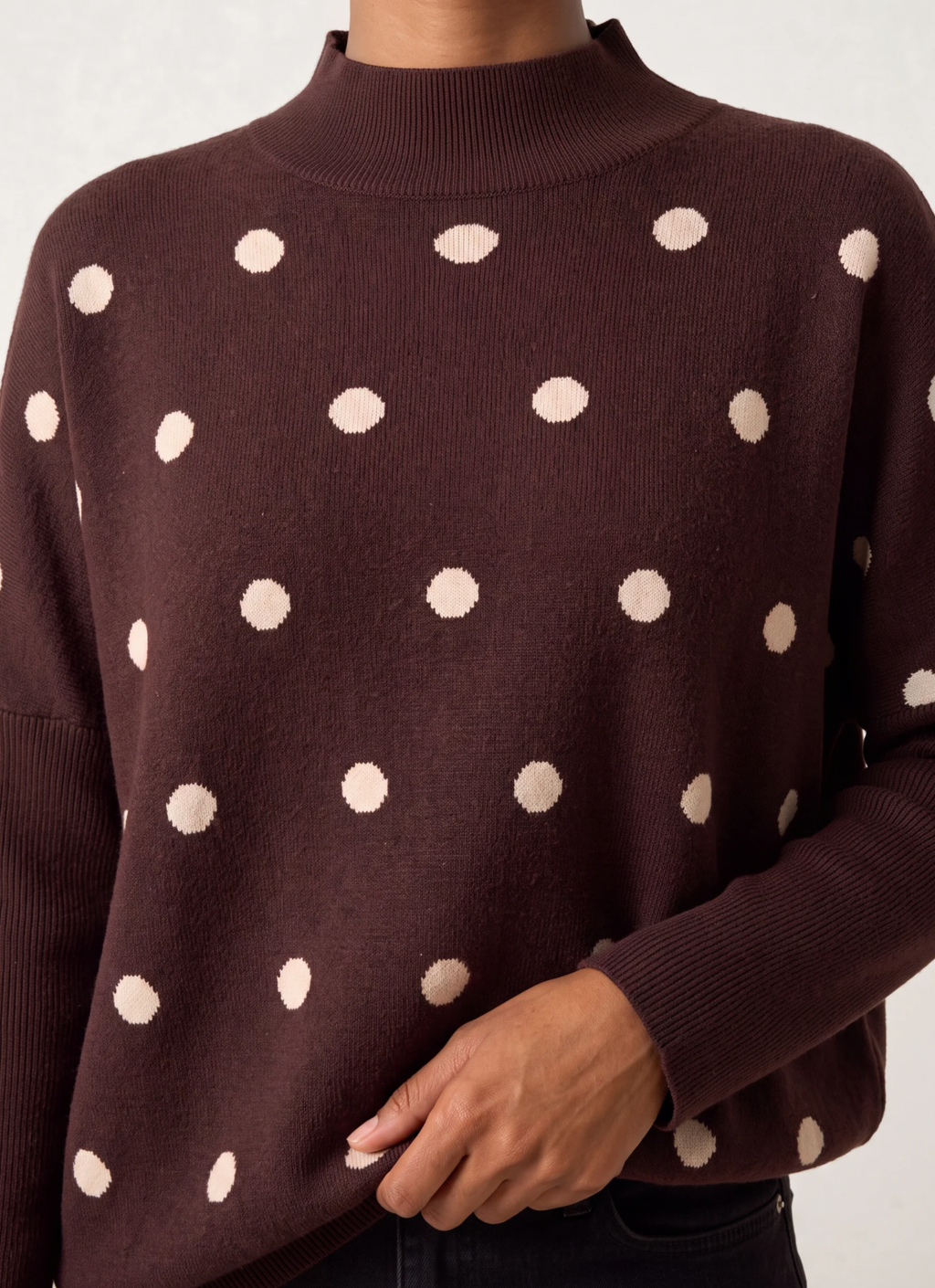 POLKA DOT BATWING KNIT JUMPER