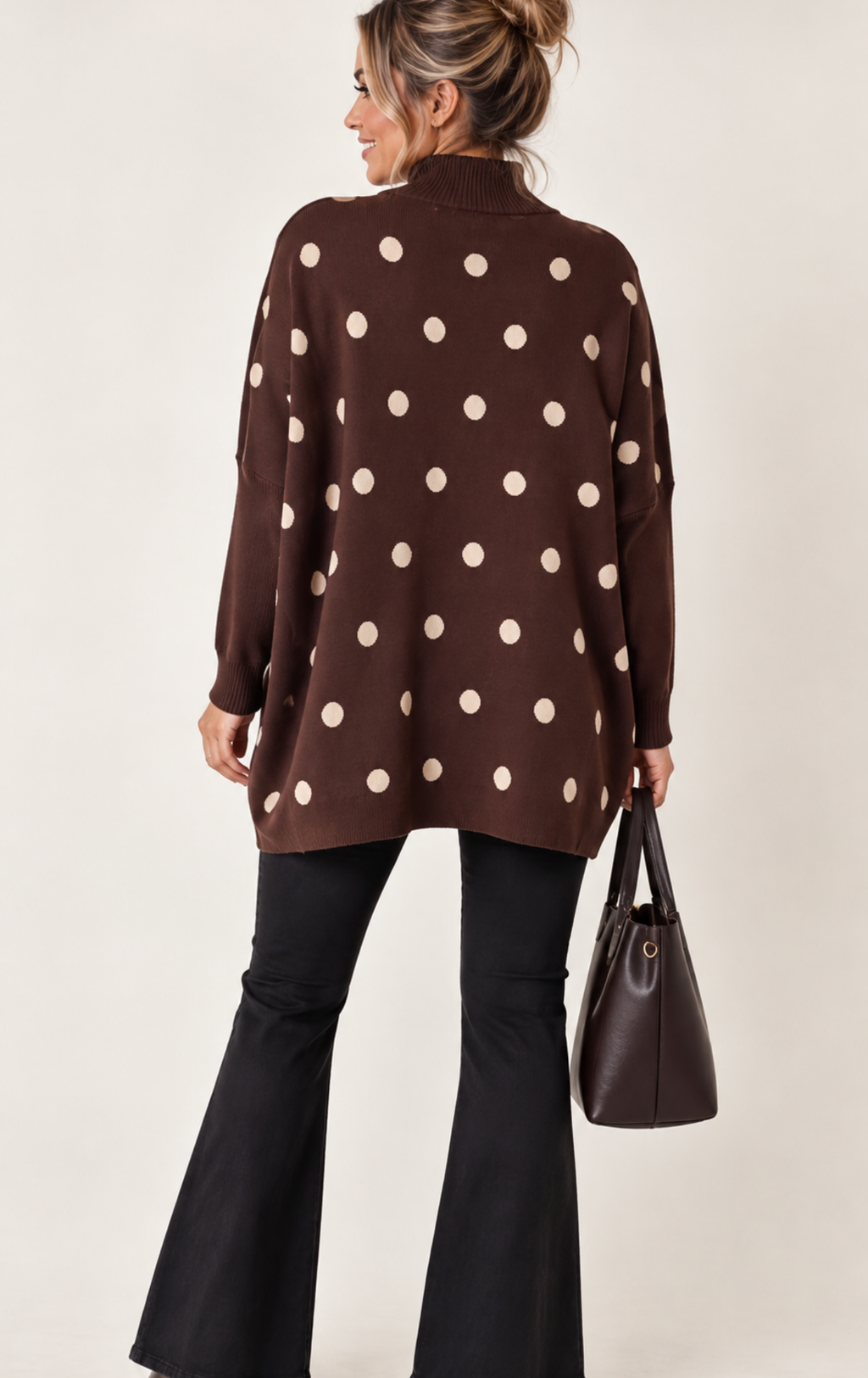 POLKA DOT BATWING KNIT JUMPER