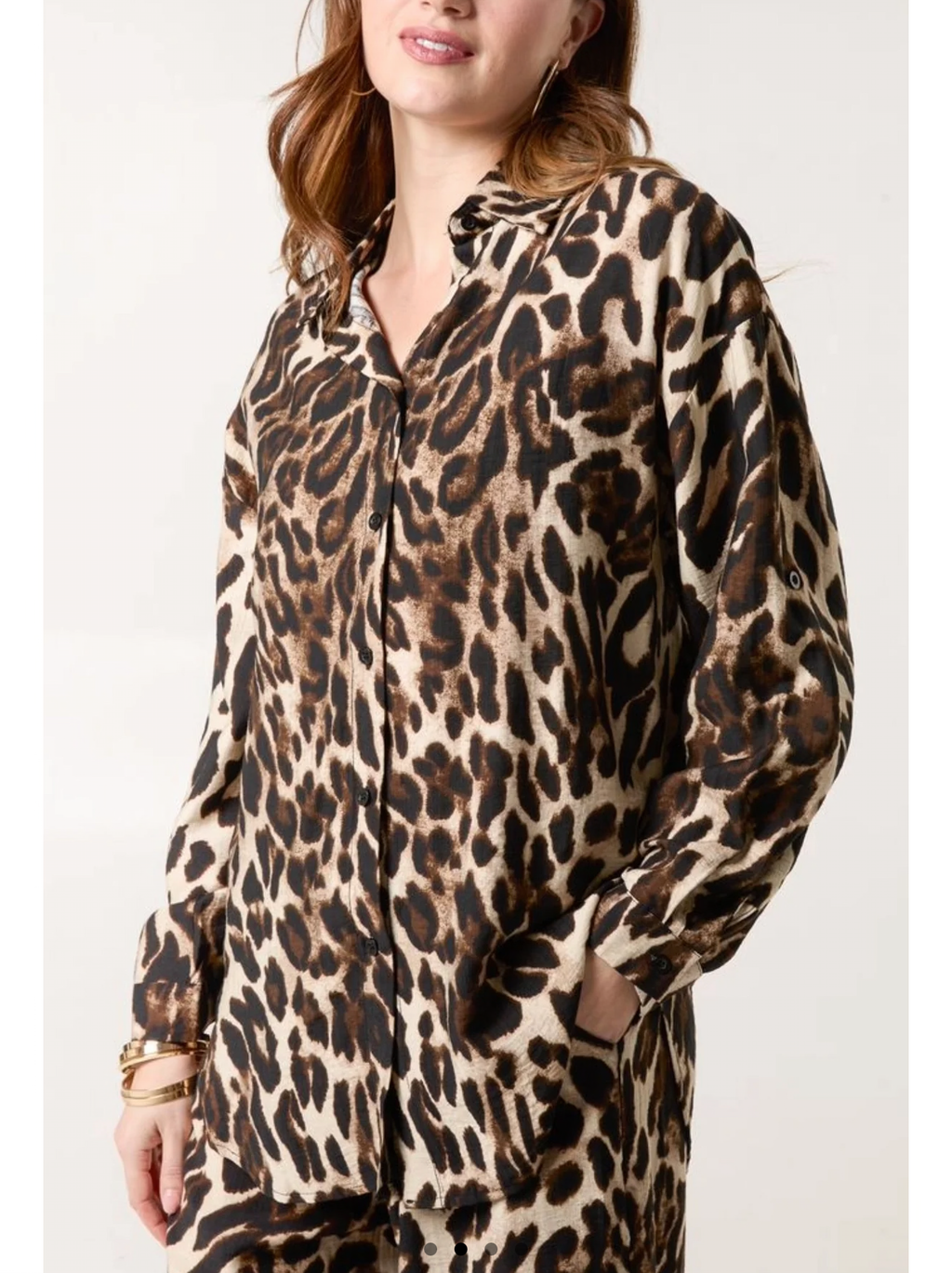 LEOPARD PRINT SHIRT & TROUSER CO-ORD SET