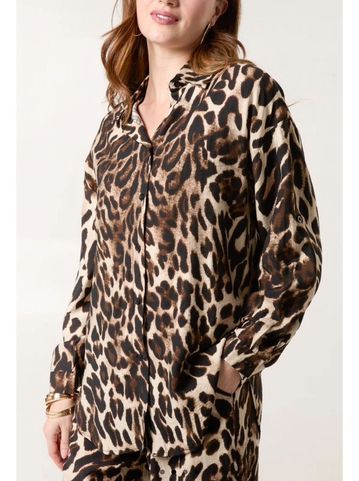 LEOPARD PRINT SHIRT & TROUSER CO-ORD SET
