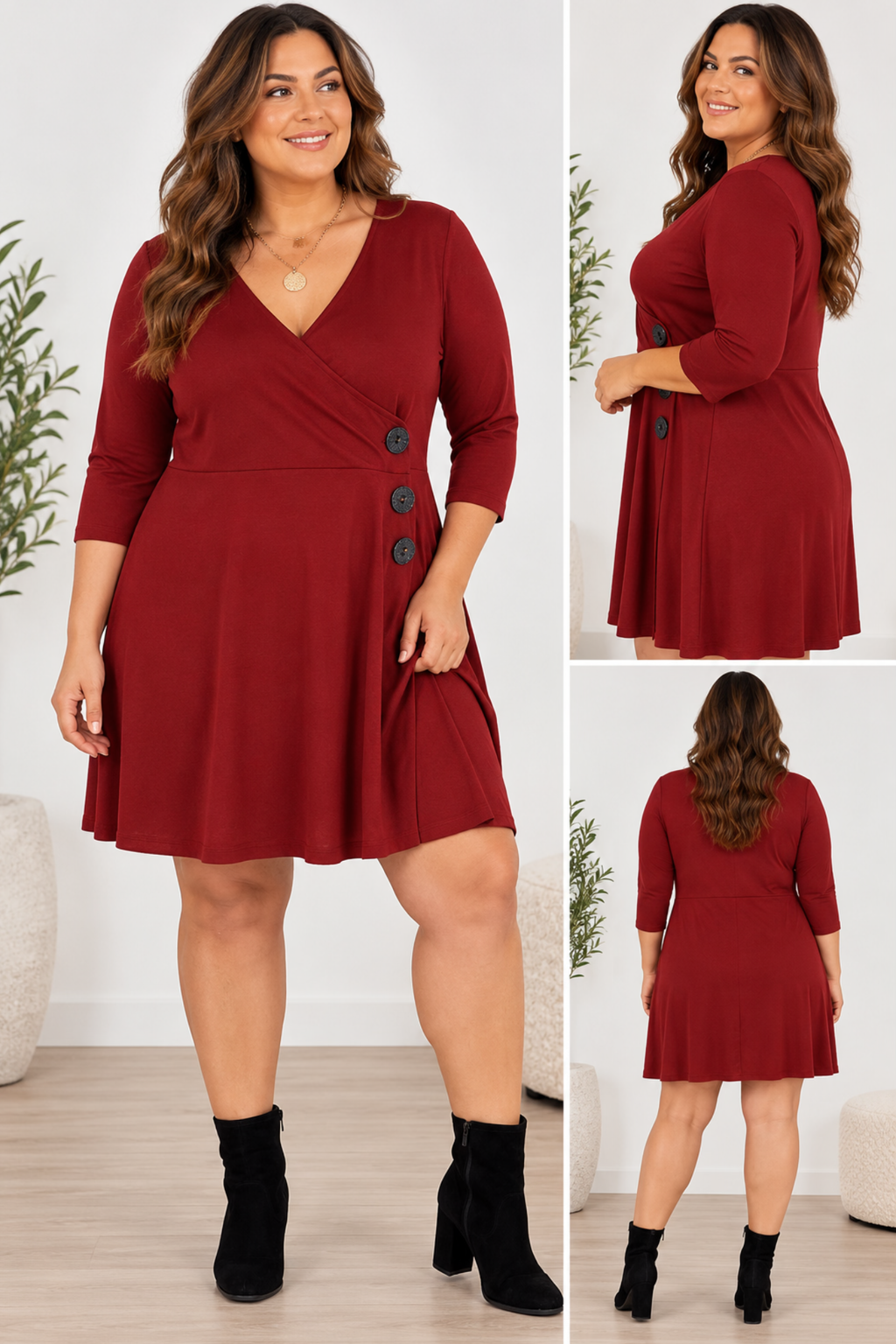 CURVE WRAP FRONT BUTTON DOWN
DRESS