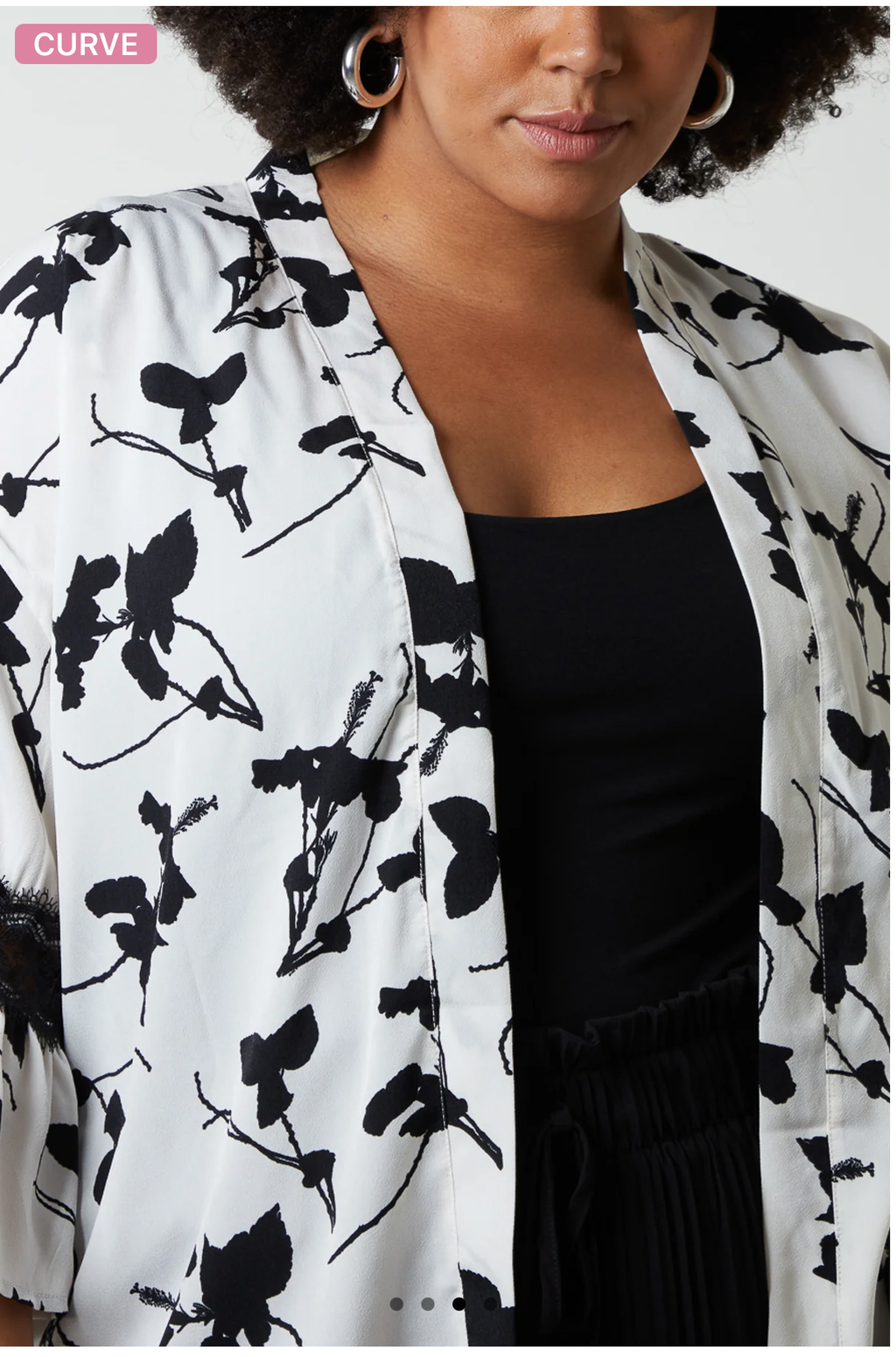 CURVE FLORAL KIMONO LACE TRIM size 18 uk upto 24 uk
