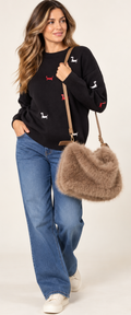 Freda Faux Fur Slouch Bag 🤎