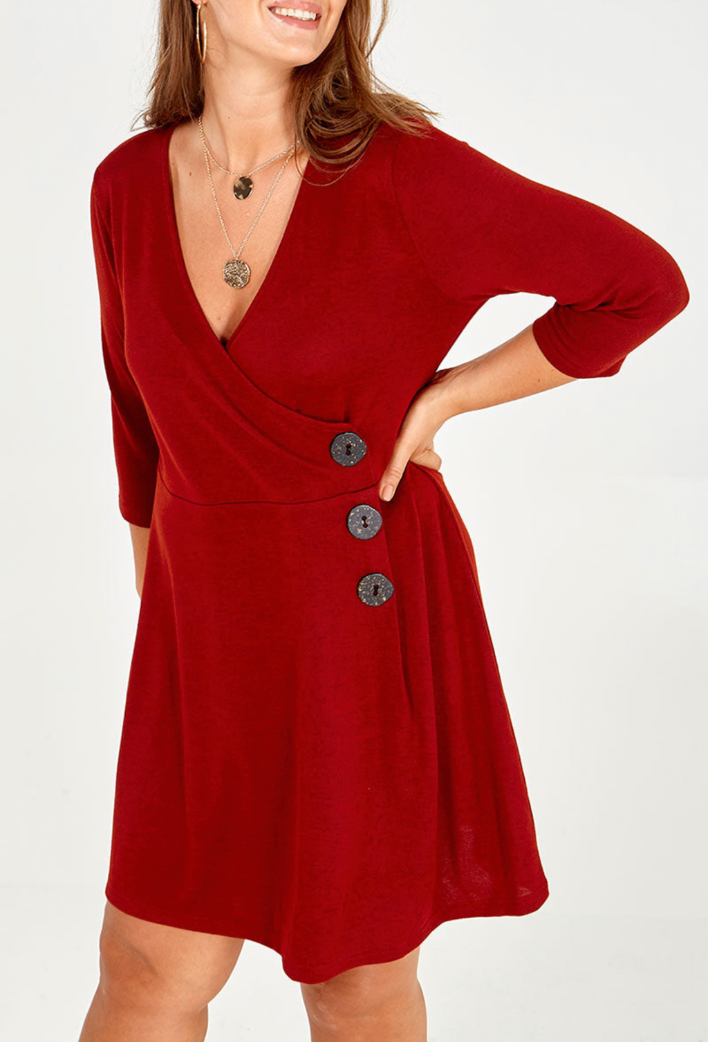 CURVE WRAP FRONT BUTTON DOWN
DRESS