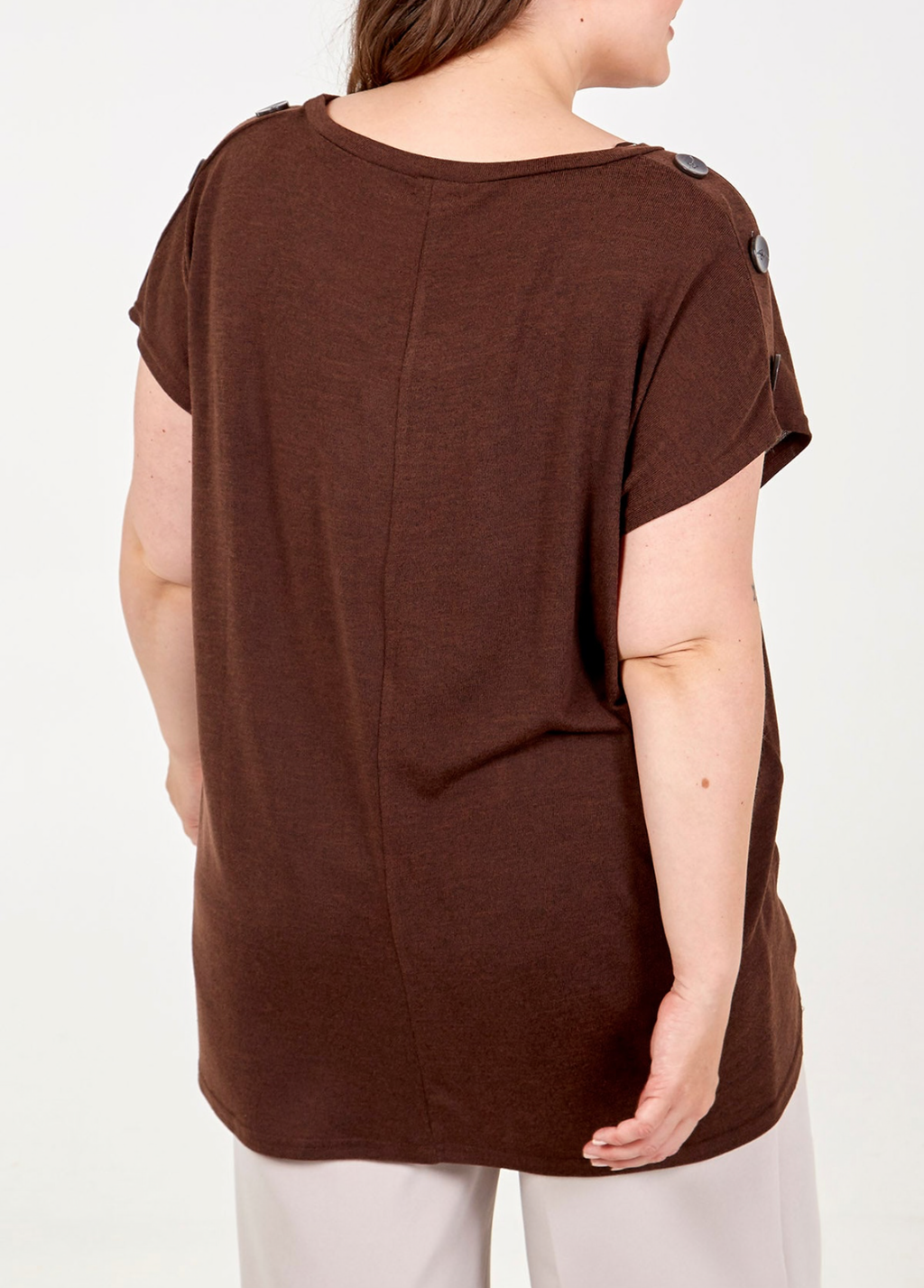 CURVE SHORT SLEEVE BUTTON
SHOULDER TOP