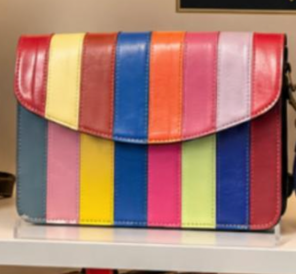 One-of-a-Kind Rainbow Recycled Leather Clutch & Crossbody Bag 🌈