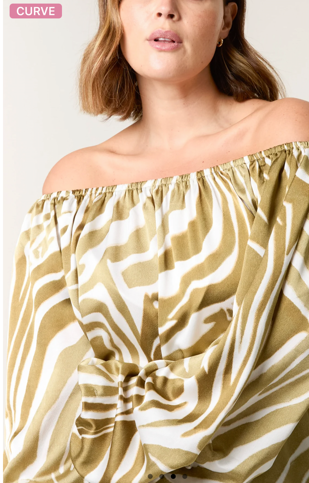 CURVE ZEBRA SATIN RUCHED TOP