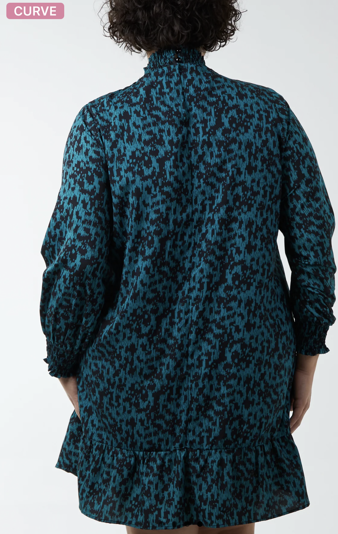 CURVE ABSTRACT ANIMAL PRINT HIGH
NECK MINI SHIFT DRESS