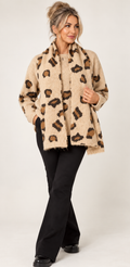 Leopard Print Knit Jumper & Scarf Set 🐆🤎