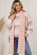 Pastel Stripe Jumper & Scarf Set – One Size 8–16 💕