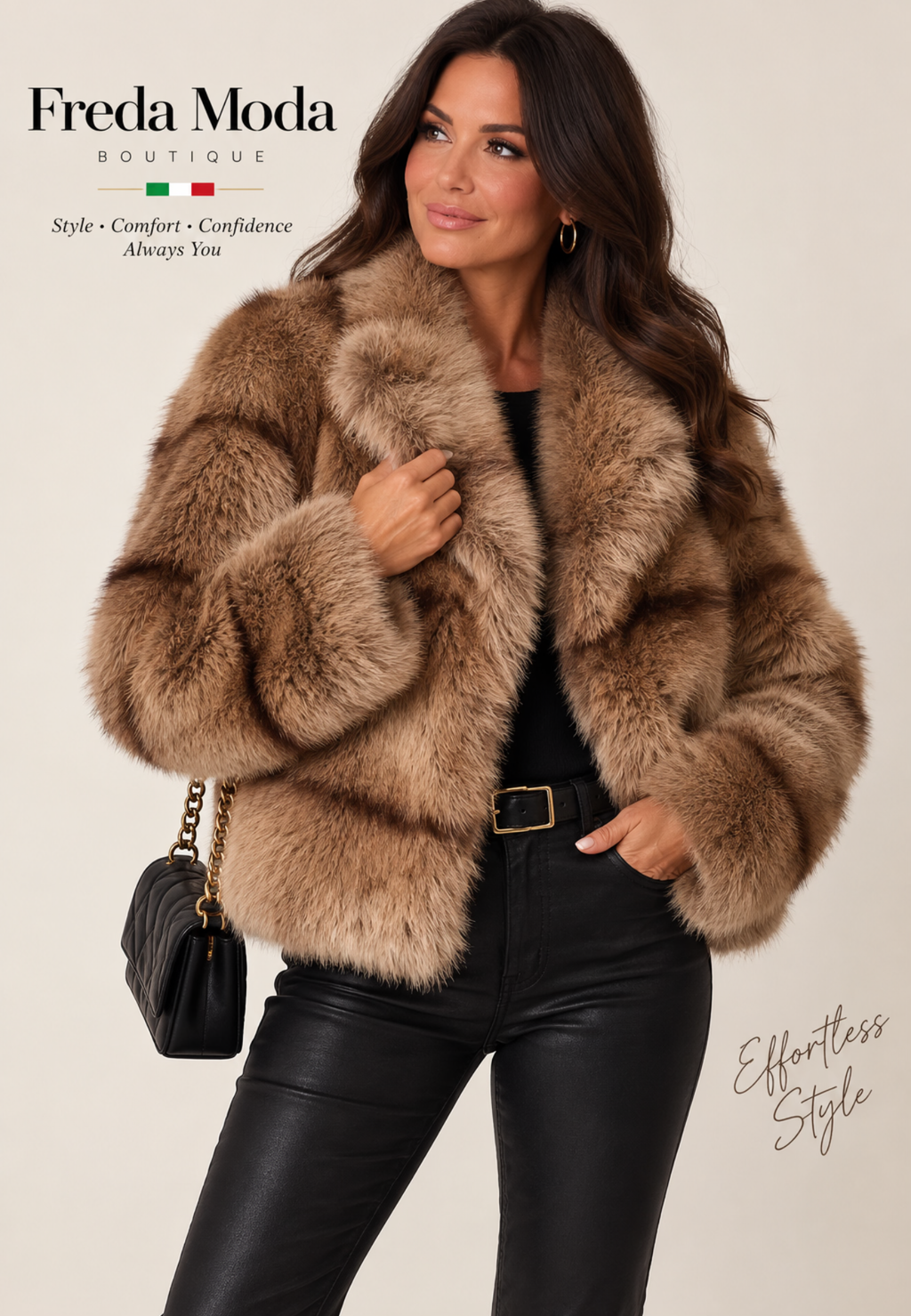 Faux fur short coat