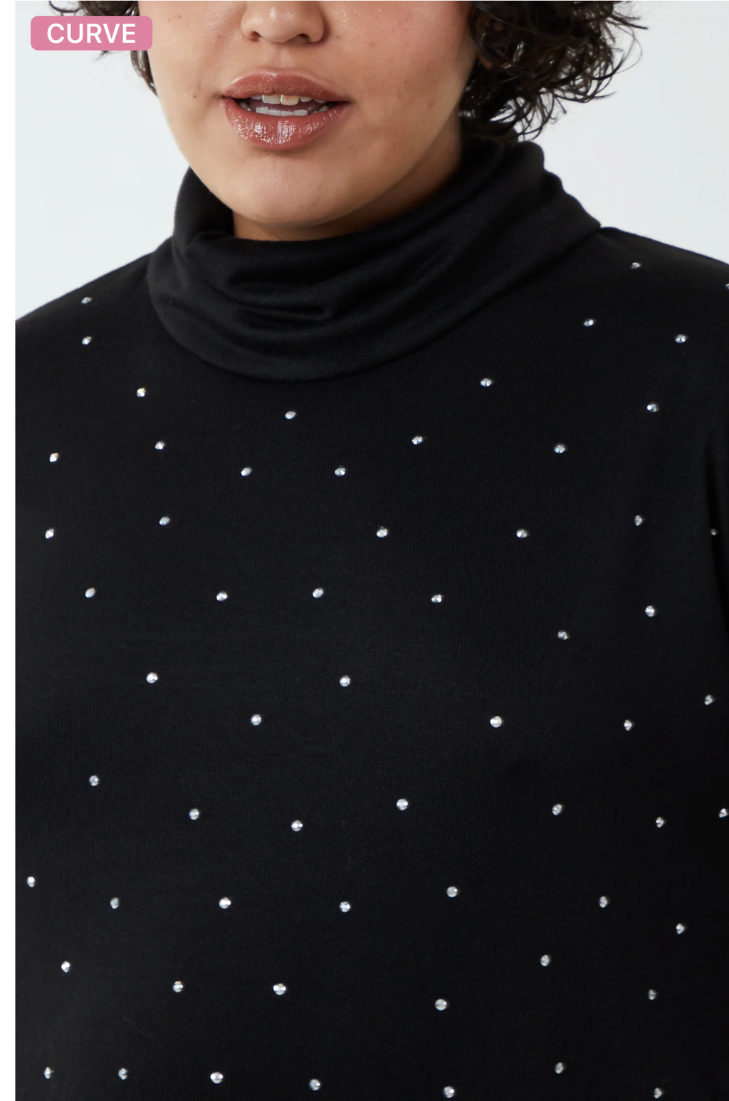 CURVE DIAMANTE ROLL NECK