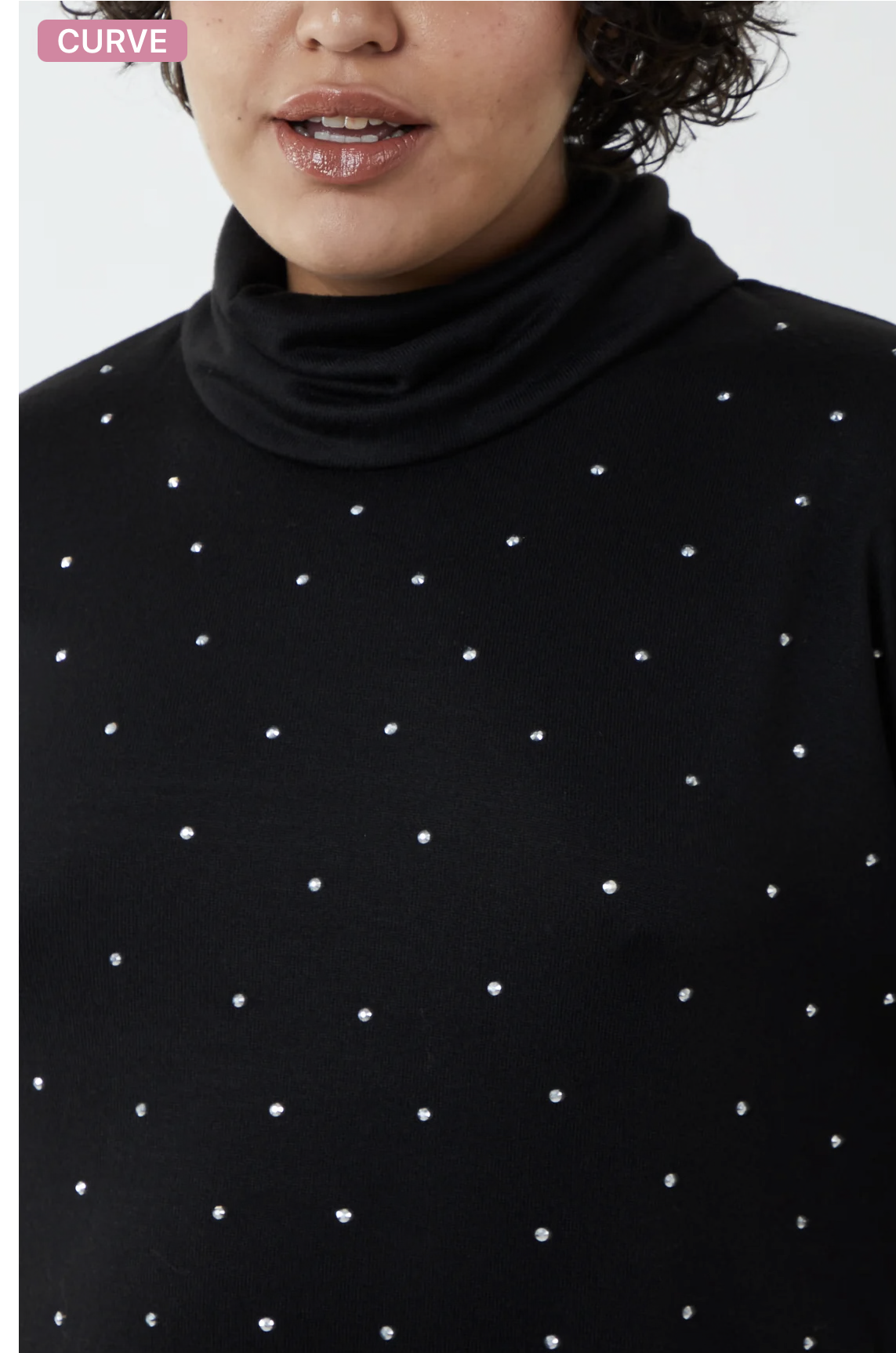 CURVE DIAMANTE ROLL NECK