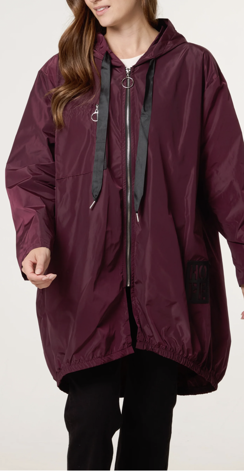 Made in Italy Zip-Up Hooded Raincoat