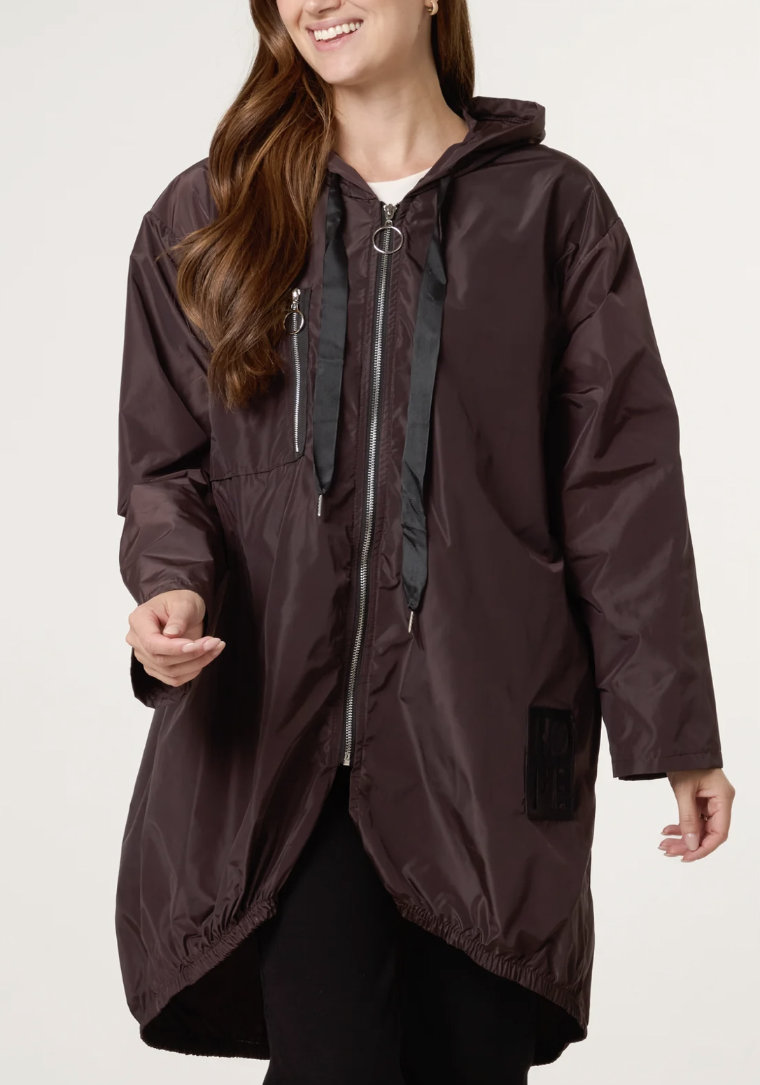 Made in Italy Zip-Up Hooded Raincoat