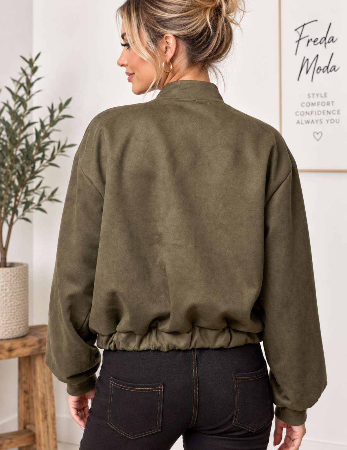 SUEDETTE DOUBLE FRONT POCKET JACKET